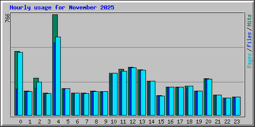 Hourly usage for November 2025